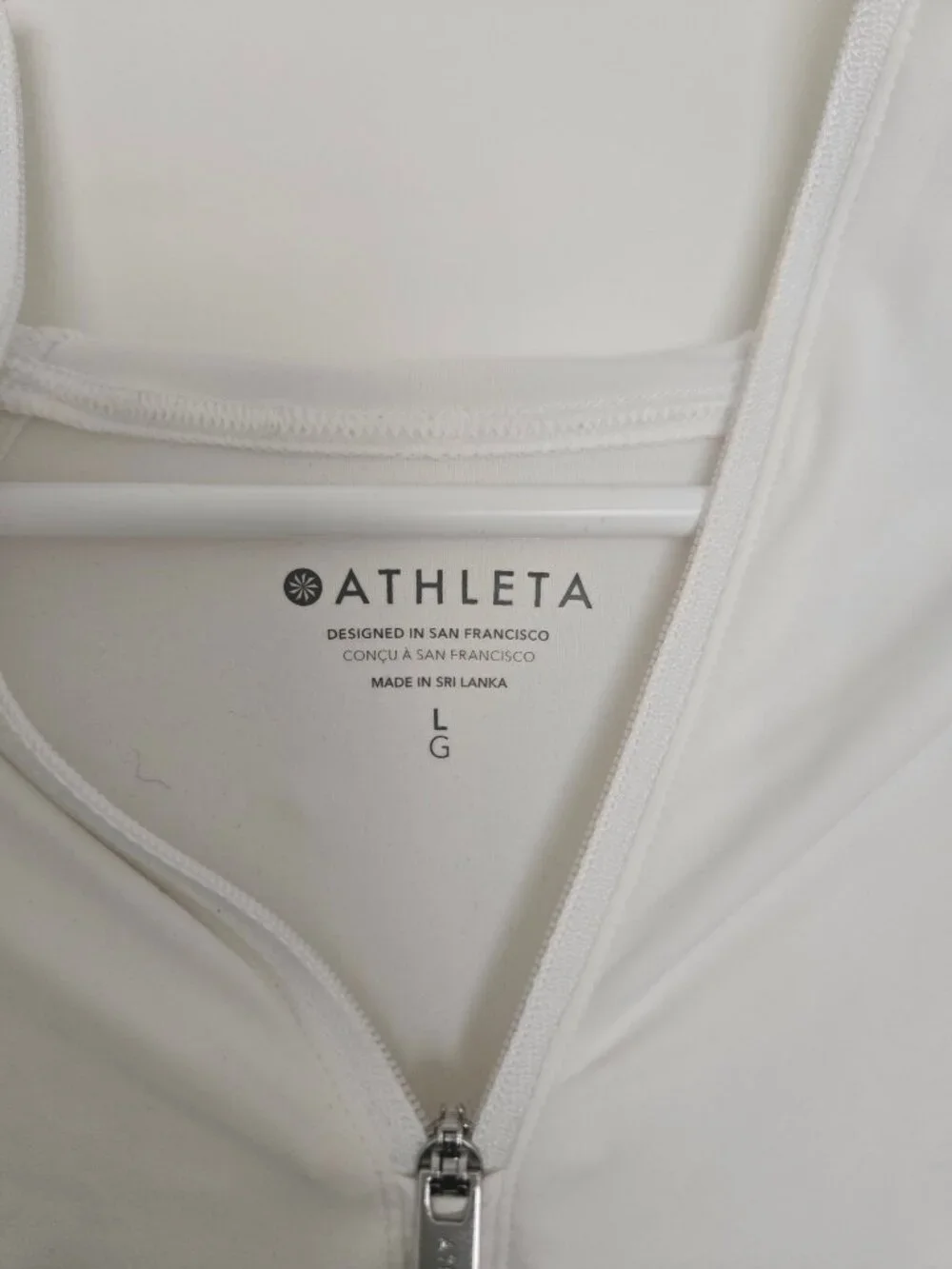 Athleta Lightweight White Long Sleeve Athletic Pullover - Picture 4 of 6